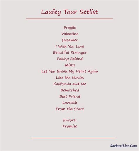 laufey bewitched tour setlist